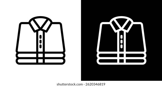 Stack of folded shirts icon vector for web and mobile app. Symbol isolated.