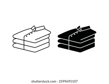 Stack of folded shirts vector icon