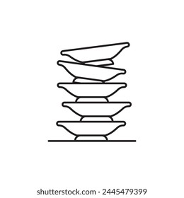 Stack Of Food Plates icon, template for graphic and web design. vector illustration