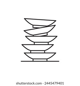 Stack Of Food Plates icon, template for graphic and web design. vector illustration