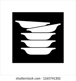 Stack Of Food Plates Icon Vector Art Illustration