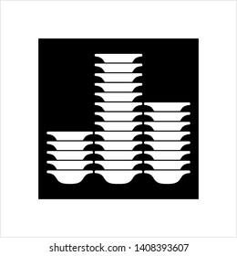 Stack Of Food Plates Icon Vector Art Illustration