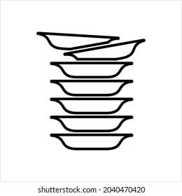 Stack Of Food Plates Icon Vector Art Illustration