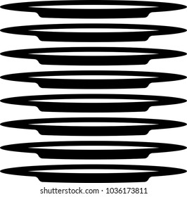 Stack Of Food Plates Vector Art Illustration