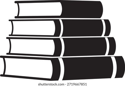 Pila de cuatro libros Icono Educación Ilustración vectorial