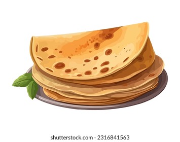 A stack of fresh pancake icon isolated