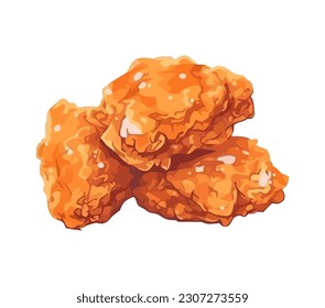 A stack of fried chicken, a food design icon isolated