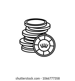 stack of game chips icon. Element of casino for mobile concept and web apps. Thin line  icon for website design and development, app development. Premium icon