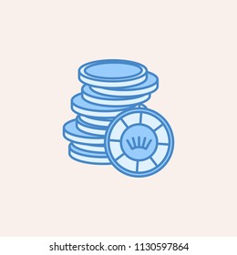 stack of game chips icon. Element of casino icon for mobile concept and web apps. Field outline stack of game chips icon can be used for web and mobile on colored background