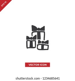 Stack gift boxes vector icon