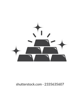 Stack of gold bar icon isolated vector illustration on white background.