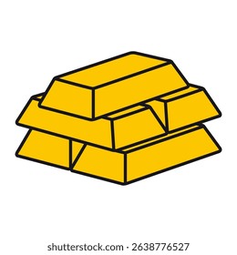 Stack of Gold bar, ingot icon