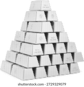 Stapel von Goldbarren Bullion in Halbton monotone Stil für Finanzen Reichtum Designs