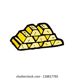 caricatura de pila de barras de oro