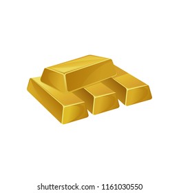 Pila de barras de oro, lingotes, matones, negocios bancarios, prosperidad, tesoro siymbol vector Ilustración en un fondo blanco