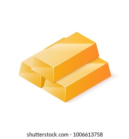 Stack of gold bars. Isometric vector illustration