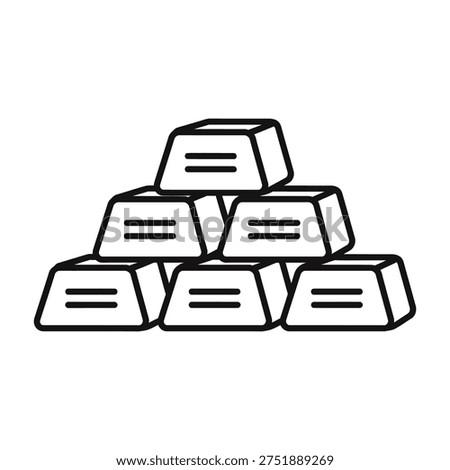 Stack of gold bars in a pyramid shape financial wealth and prosperity concept icon