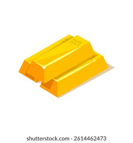 Stack of Gold Bars Vector Illustration Showing Wealth, Investment and Luxury Currency Symbol