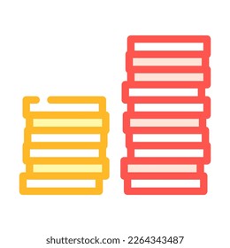 Stack Gold-Münze-Farbsymbol Vektorgrafik. Stack Gold-Münzzeichen. einzelne Symbolillustration