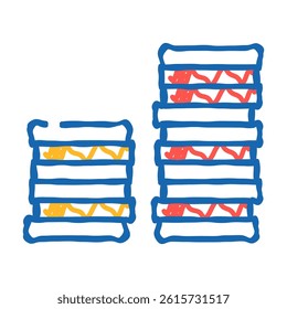 stack gold coin doodle icon sketch vector. stack gold coin sign. isolated symbol illustration