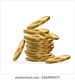 Stack of gold coins 3D gold coins Money growth gold coins Financial and investment concept 3D rendering