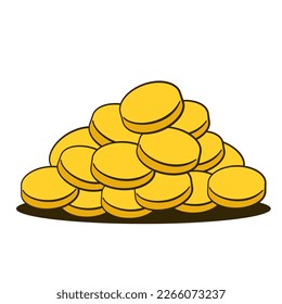 Stack of gold coins. Cartoon. Vector illustration. Isolated on white background