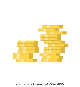 Pila de monedas de oro. Pila de monedas de oro, pilas de dinero y pilas de oro. 