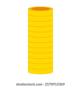 Stack of gold coins icon. Money and wealth sign. Vector illustration isolated on white background.