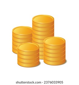 Stack of Gold Coins Icon on White Background. Vector