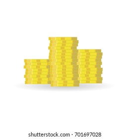 Stack of gold coins icon. Template design of income and profits. Business concept. Heap or pile of money. Vector illustration