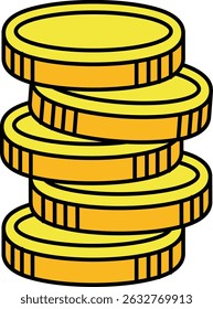 Una pila de monedas de oro ilustración