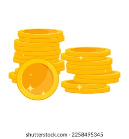 Pila de monedas de oro. Dinero. Riqueza.