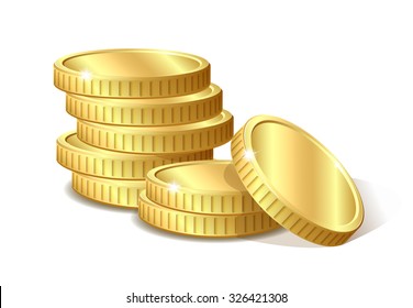 Stack of gold coins, vector illustration 10 eps