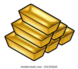 A stack of gold ingots.