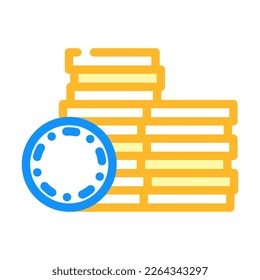 vector de icono del color del dinero oro de pila. señal de dinero oro apilado. ilustración de símbolo aislado