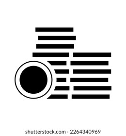 vector de icono de glifo de dinero oro apilado. señal de dinero oro apilado. ilustración de símbolo aislado