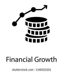 A stack of gold with the raising arrow sign having an idea of financial growth 