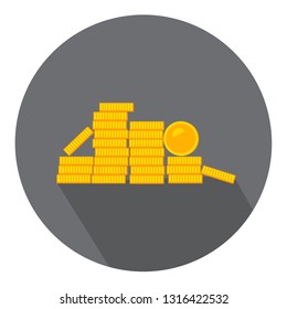 stack of golden coin like income graph. cartoon flat style trend modern simple logo graphic design isolated on white. concept of monetary collection or strategy of profit or benefit making in business