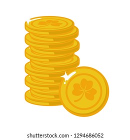 stack golden coins happy st patricks day vector illustration