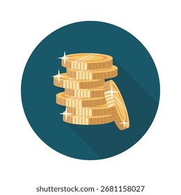 Una pila de monedas de oro implica fortuna y estabilidad. Los detalles brillantes sobre el fondo oscuro evocan una sensación de valor y confianza. Crecimiento financiero.