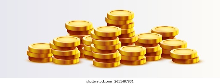 Stack of golden coins. Vector illustration