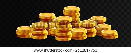 Stack of golden coins. Vector illustration