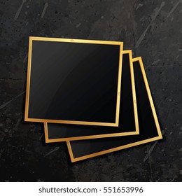 stack of golden photo frame