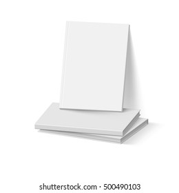 Stack of Gray Books on White. Business Mockup Template