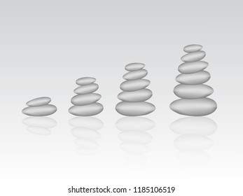 Stack of gray stones or pebbles to represent success and growth in business vector illustration