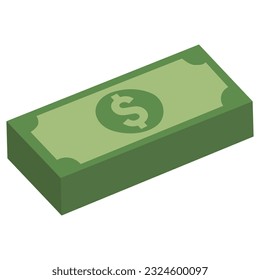 Stack green bill dollar money.