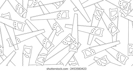stack of hand saws seamless pattern