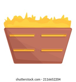 Stack Hay Bale Icon Cartoon Vector. Farm Haystack. Wheat Grass