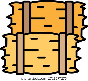 Pilha de Hay Bales Ícone, Conceito de agricultura