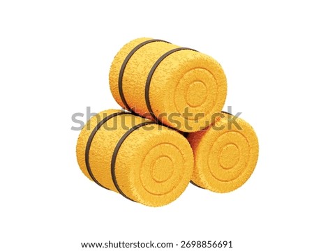 Stack of Hay Bales icon illustration 3d render